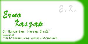 erno kaszap business card